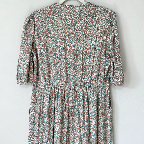 Beau & Ro Annika Floral Midi Dress Prairie Cottagecore Pastel Spring Summer - Picture 6 of 10